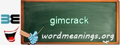 WordMeaning blackboard for gimcrack